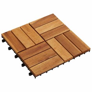 vidaXL Terrassenfliese 20 pcs Braun 30 x 30 cm Akazien-Hartholz