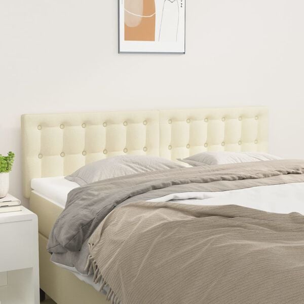 vidaXL Kopfteile Creme 144x5x78/88 cm Kunstleder