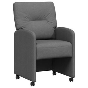 vidaXL Esszimmerst&uuml;hle mit Rollen 2 stk. Stoff Dunkelgrau