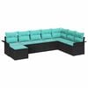 vidaXL Gartensofa-set mit Kissen 8 pcs Schwarz Poly-Rattan