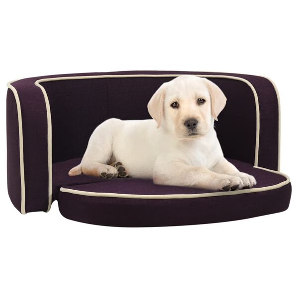 vidaXL Hundesofa Klappbar Burgunderrot 76x71x30 cm Leinen Kissen