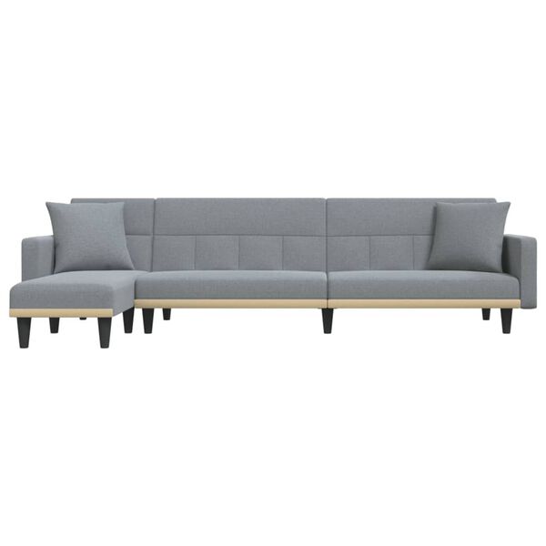 vidaXL Schlafsofa in L-Form Hellgrau 275x140x70 cm Stoff