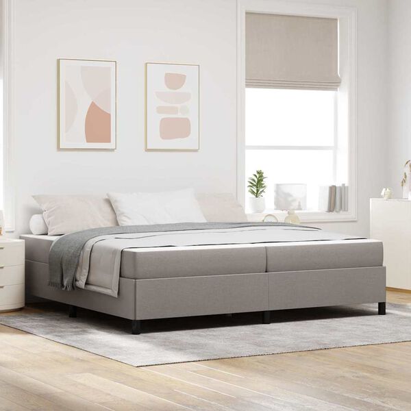 vidaXL Boxspringbett mit Matratze Taupe 200 x 200 cm Stoff
