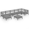 vidaXL 8-tlg. Garten-Lounge-Set Massivholz Kiefer Grau