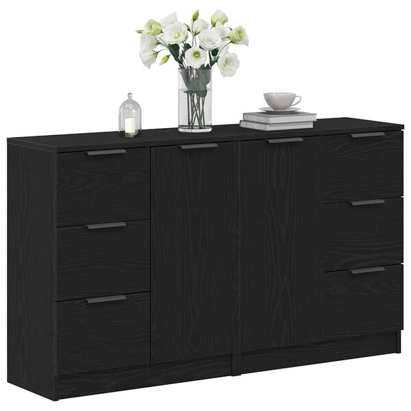 vidaXL Sideboard Schwarz Eichen-Optik 120 x 30 x 70 cm Holzwerkstoff