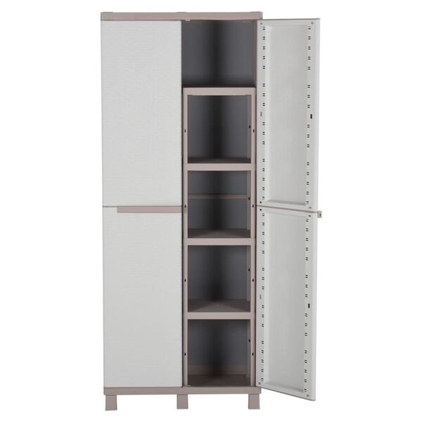 vidaXL Lagerschrank mit 2 T&uuml;ren 68x37,5x170 cm Hellgrau und Beige