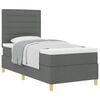 vidaXL Boxspringbett mit Matratze Dunkelgrau 80 x 200 cm Stoff