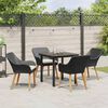 vidaXL Garten Essgruppe mit Kissen 5 pcs Schwarz Poly-Rattan