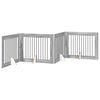 vidaXL Klappbares Hundetor mit St&auml;ndern 4 stk. Sonoma-Grau 401 cm