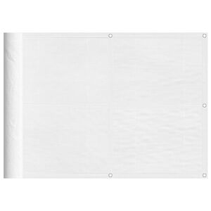 vidaXL Balkon-Sichtschutz Wei&szlig; 75x700 cm 100 % Polyester-Oxford