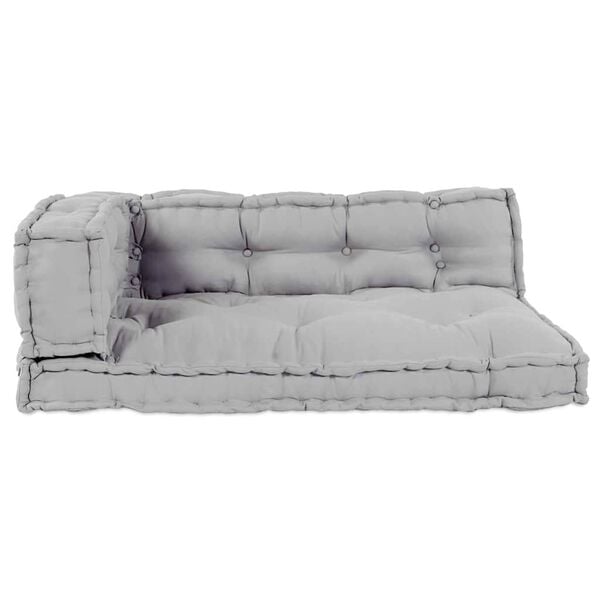 vidaXL Pallet Sofa Kissen 3 pcs Grau 120 x 80 x 38 cm Stoff