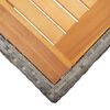 vidaXL Gartentisch Grau 190x90x75 cm Poly Rattan und Akazienholz