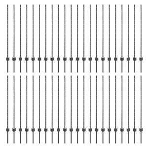 vidaXL Zaunpfosten 44 pcs Grau 160 cm Stahl