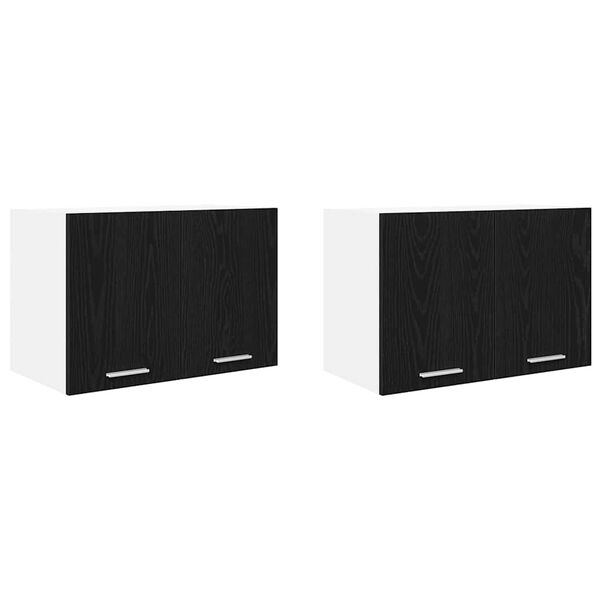 vidaXL H&auml;ngeschrank 2 pcs Schwarze Eiche und Wei&szlig; 60 x 31 x 40 cm