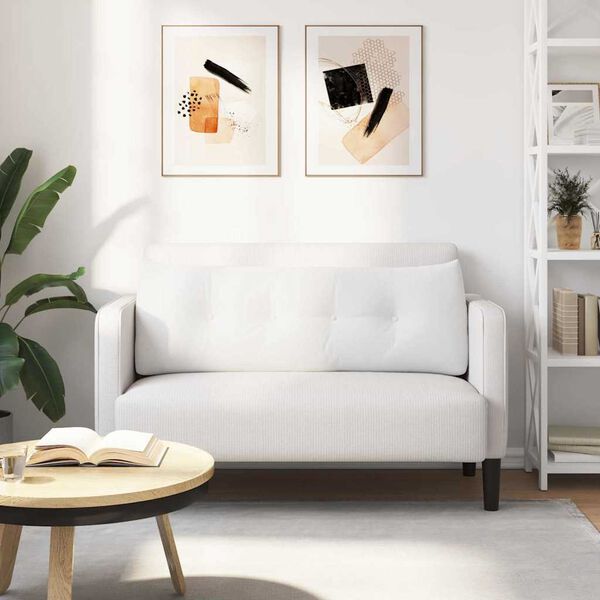 vidaXL R&uuml;cken Kissen Wei&szlig; 140 x 24 x 50 cm Stoff