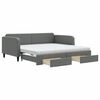 vidaXL Tagesbett Ausziehbar mit Schubladen Dunkelgrau 100x200 cm Stoff
