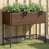 vidaXL Hochbeete mit Ablage 2 Stk. Braun 90x40x75 cm Poly Rattan
