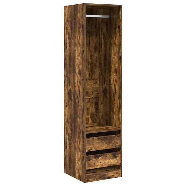 vidaXL Kleiderschrank mit Schubladen R&auml;uchereiche 50x50x200 cm