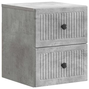 vidaXL Wandmontierter Nachttisch Betongrau 33 x 34,5 x 40 cm