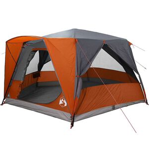 vidaXL Kabinenzelt f&uuml;r 7 Personen Grau und Orange 400 x 350 x 212 cm