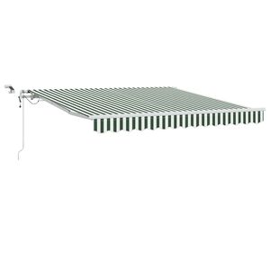 vidaXL Ausziehbare Markise Gr&uuml;n und Wei&szlig; 300 x 250 cm Polyester