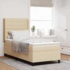 vidaXL Boxspringbett mit Matratze mit Kopfteil Creme 80 x 200 cm Stoff