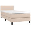 vidaXL Boxspringbett mit Matratze Cappuccino-Braun 90x200cm Kunstleder