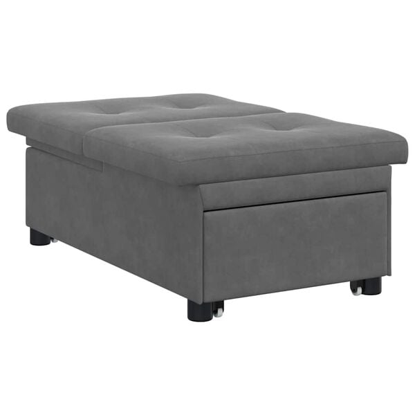 vidaXL Schlafsofa Ausziehbar Dunkelgrau 194 x 67 x 82 cm Mikrofaser