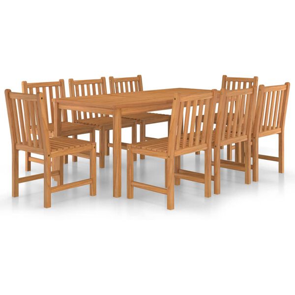 vidaXL 9-teiliges Garten-Ess-Set 180 x 90 cm Massivholz Teak