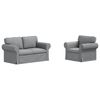 vidaXL Sofa 2 pcs Hellgrau 155 x 82 x 80 cm Stoff