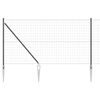 vidaXL Zaun mit Pfosten Grau 1,2 x 25 m Stahl