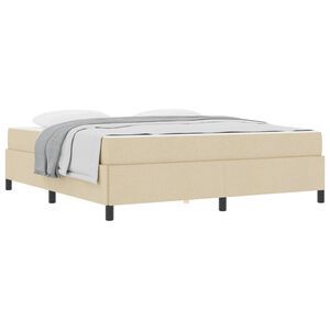 vidaXL Boxspringbett Creme 180 x 200 cm Stoff