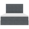 vidaXL Bett mit Stauraum und LED Dunkelgrau 140 x 190 cm Samt