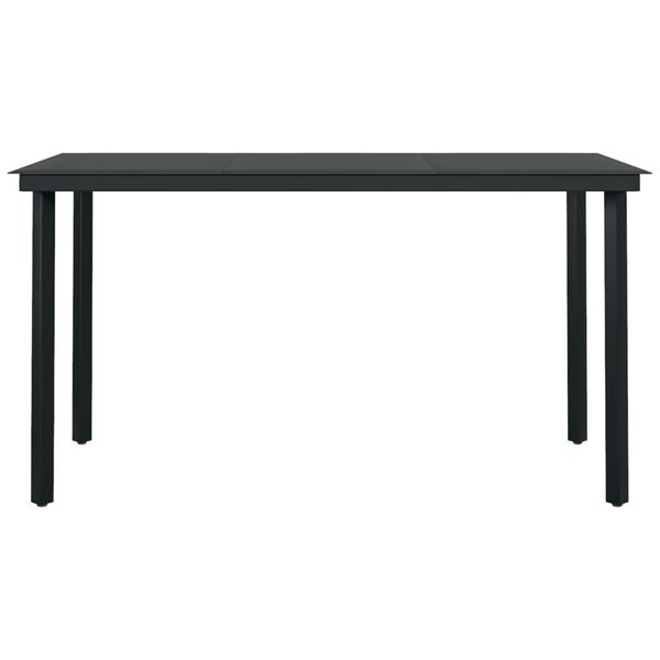 vidaXL 5-tlg. Garten-Essgruppe Grau und Schwarz