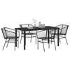 vidaXL Garten Essgruppe 5 pcs Schwarz Poly-Rattan