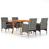 vidaXL 5-tlg. Garten-Essgruppe Grau