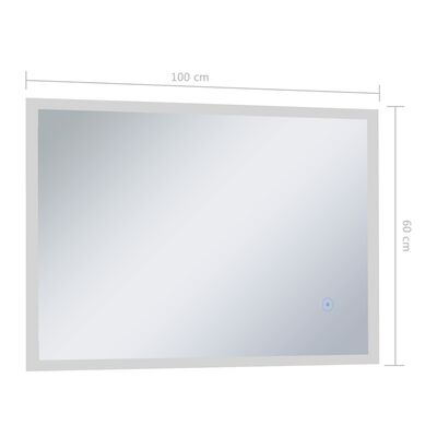 vidaXL LED-Badspiegel mit Berührungssensor 100x60 cm