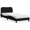 vidaXL Bett mit Matratze "Hvar" Schwarz 80x200 cm Stoff