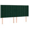 vidaXL Kopfteil mit Ohren Dunkelgr&uuml;n 203x16x118/128 cm Samt