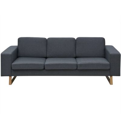 vidaXL 3-Sitzer Sofa Stoff Dunkelgrau