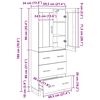 vidaXL Highboard Schwarz Eichen-Optik 69,5 x 34 x 180 cm Holzwerkstoff