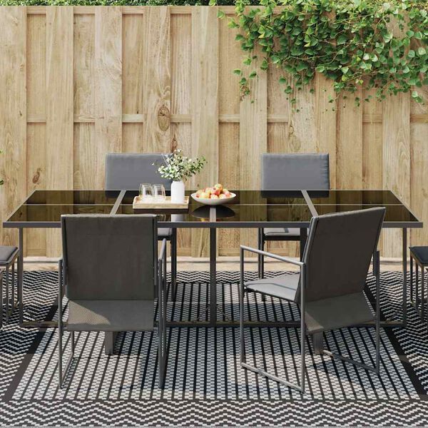 vidaXL Outdoor Teppich ARAKIL Schwarz und Grau 300 x 300 cm PP