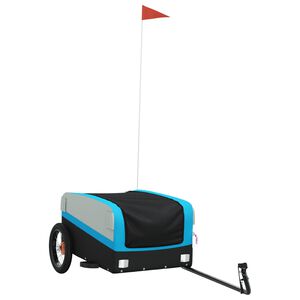 vidaXL Fahrradanh&auml;nger Schwarz und Blau 30 kg Eisen