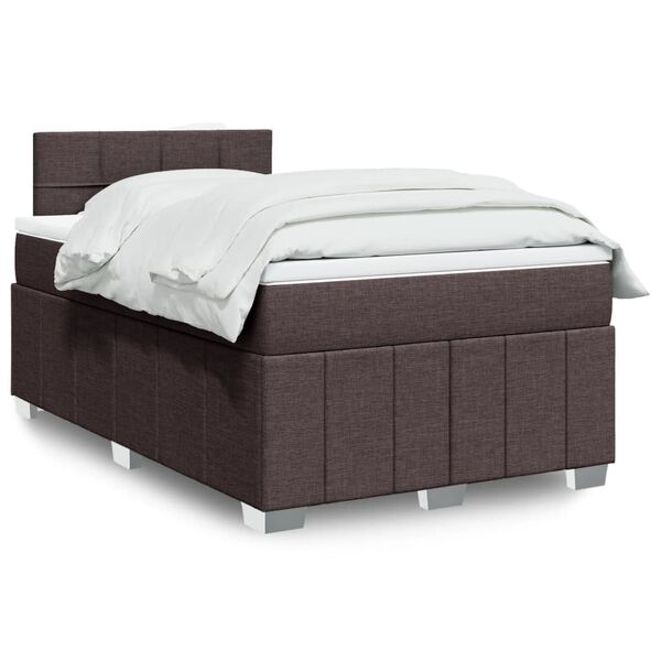vidaXL Boxspringbett mit Matratze Dunkelbraun 120x190 cm Stoff