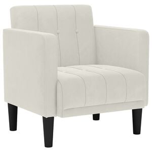 vidaXL Sessel mit Armlehnen Creme 53 cm Samt