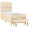 vidaXL Boxspringbett mit Matratze Creme 100x200 cm Stoff