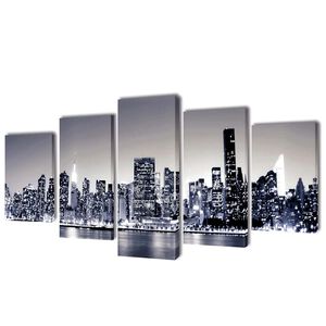 vidaXL Bilder Dekoration Set monochrome New York 200 x 100 cm