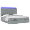 vidaXL Ottoman-Bett mit Matratzen & LEDs Hellgrau 160x200 cm Stoff