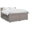 vidaXL Boxspringbett mit Matratze Taupe 180x200 cm Stoff
