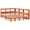 vidaXL Massivholzbett mit Regal ohne Matratze Wachsbraun 160x200 cm